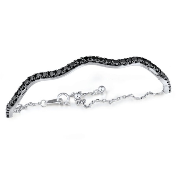 Gold Bracelet with Black Diamond