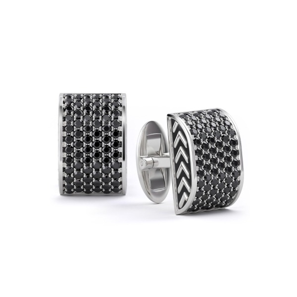 Gold Cufflinks with Black Diamond