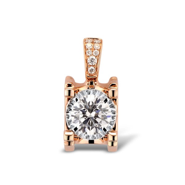 Gold Semi-Mounting Pendant with Diamond