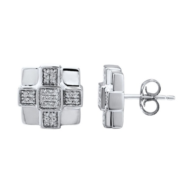 Gold Mens Earrings with Diamond