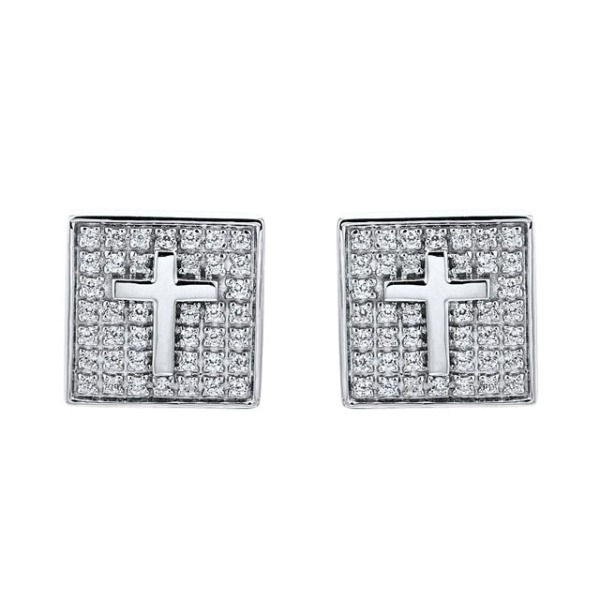 Gold Mens Earrings with Diamond