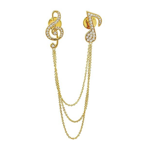 Gold Mens Brooch with Diamond