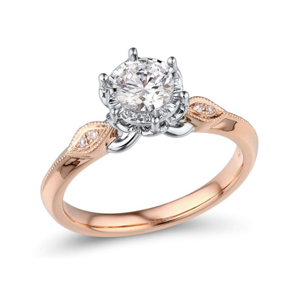 Gold Semi-Mounting Ring with Diamond