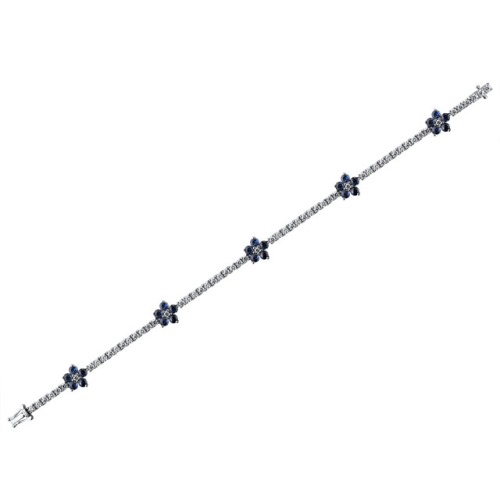 Gold Bracelet with Blue Sapphire and Diamond