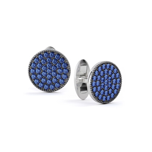Gold Cufflinks with Sapphire