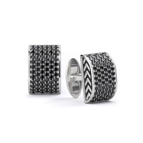 Gold Cufflinks with Black Diamond