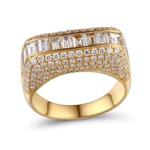 Gold Mens Ring with Diamond