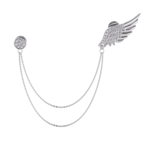 Gold Mens Brooch with Diamond