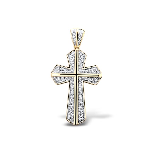 Gold Mens Pendant with Diamond