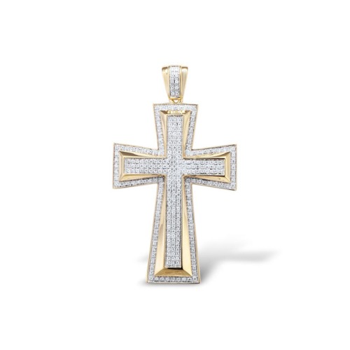 Gold Mens Pendant with Diamond