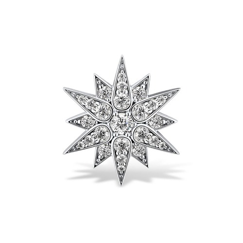 Gold Mens Brooch with Black Diamond and Diamond