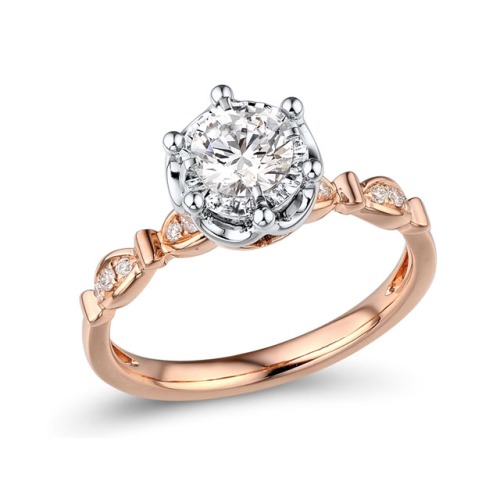 Gold Semi-Mounting Ring with Diamond