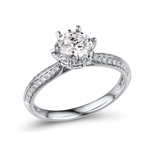 Gold Semi-Mounting Ring with Diamond